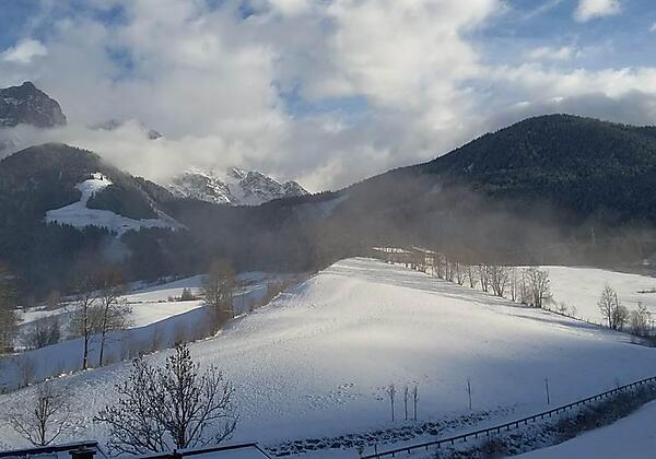 Blick vom Haus zur Lechneralm
