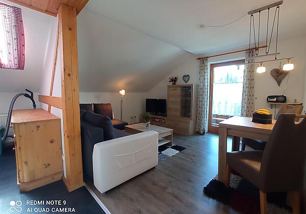 WG Nr. 2 Wohnzimmer mit Tür zum Westbalkon