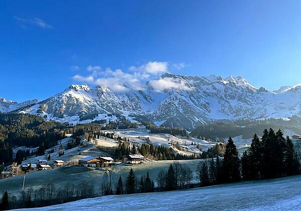 Blick vom Haus auf den Hochkönig