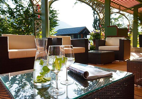 Lounge Bereich auf der Seeterasse