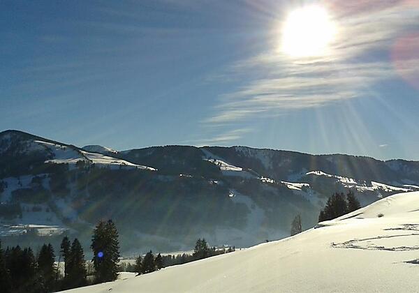 Schneeschuhtour direkt vom Haus weg