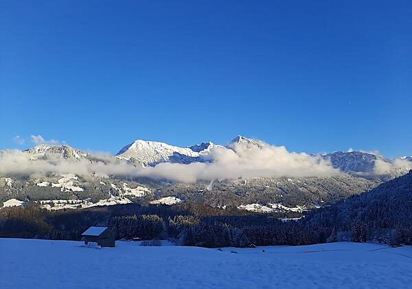 von Obersorf Blick in die Berge