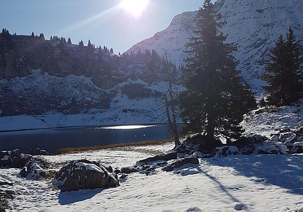 Körbersee erster SChnee